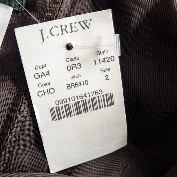 J.Crew Occasion Dress Silk Brown Size 2 NWT Minimalist Eveningwear - Picture 7 of 8